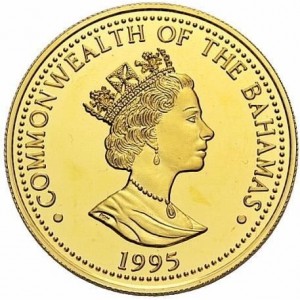 Аверс монеты Багамы, 25 долларов, 1995, Фламинго