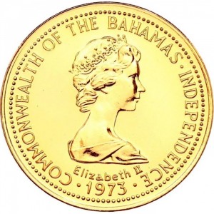 Аверс монеты Багамы, 150 долларов, 1973-1977, Независимость