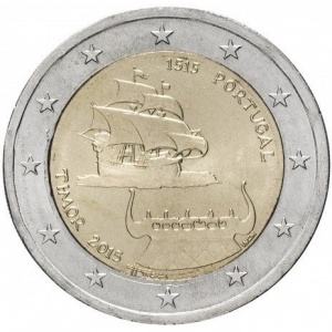 Аверс монеты Португалия, 2 евро, 2015, 500 лет первому контакту с Тимором