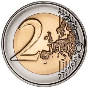 Реверс монеты Португалия, 2 евро, 2020, 75 лет ООН