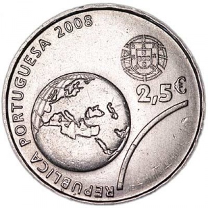 Аверс монеты Португалия, 2½ евро, 2008, XXIX летние Олимпийские игры, Пекин 2008