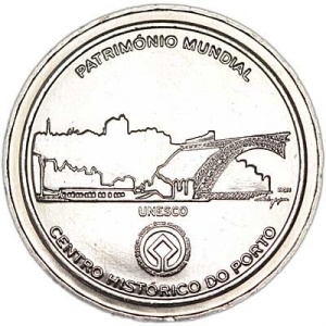 Реверс монеты Португалия, 2½ евро, 2008, ЮНЕСКО - Исторический центр города Порто