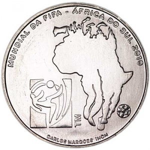Реверс монеты Португалия, 2½ евро, 2010, Чемпионат мира по футболу 2010, Южная Африка