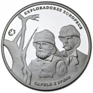 Реверс монеты Португалия, 2½ евро, 2011, Европейские исследователи - Эрменежилду Капеллу и Роберто Ивенс