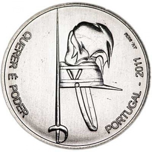 Реверс монеты Португалия, 2½ евро, 2011, 100 лет Военному институту армейских курсантов