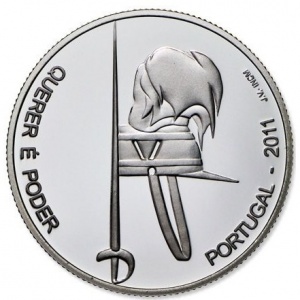 Реверс монеты Португалия, 2½ евро, 2011, 100 лет Военному институту армейских курсантов