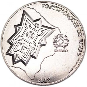 Реверс монеты Португалия, 2½ евро, 2013, ЮНЕСКО - Укрепления Элваша