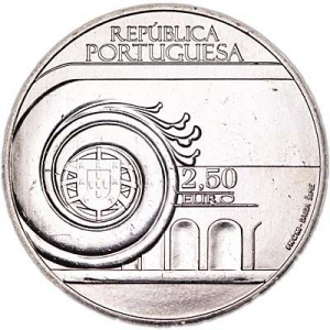 Аверс монеты Португалия, 2½ евро, 2013, 100 лет со дня рождения Жоао Вилларета