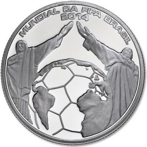 Реверс монеты Португалия, 2½ евро, 2014, Чемпионат Мира по футболу 2014, Бразилия