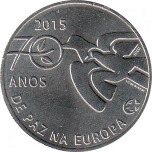 Реверс монеты Португалия, 2½ евро, 2015, 70 лет миру в Европе