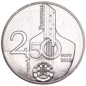 Аверс монеты Португалия, 2½ евро, 2015, Нематериальное культурное наследие - Фаду