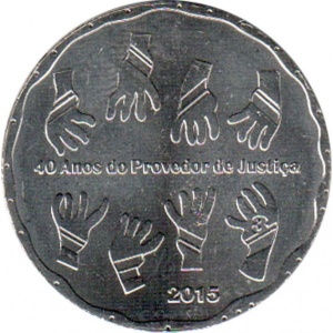 Реверс монеты Португалия, 2½ евро, 2015, 40 лет должности уполномоченного по правам человека