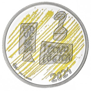 Аверс монеты Португалия, 5 евро, 2024, Знание – Чертёж Монеты