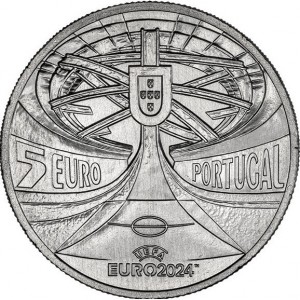 Аверс монеты Португалия, 5 евро, 2024, Чемпионат Европы по футболу 2024, Германия