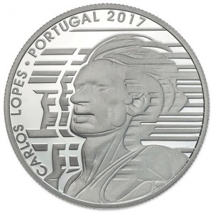 Реверс монеты Португалия, 7½ евро, 2017, Кумиры спорта - Карлуш Лопиш