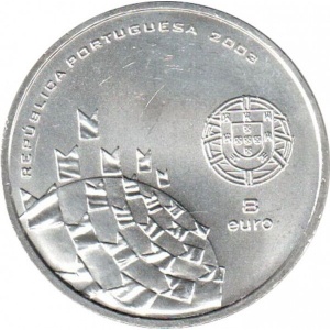 Аверс монеты Португалия, 8 евро, 2003, Ценности футбола - Праздник