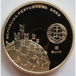 Аверс монеты Португалия, 8 евро, 2003, Ценности футбола - Праздник