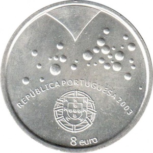 Аверс монеты Португалия, 8 евро, 2003, Ценности футбола - Страсть