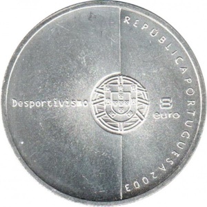 Аверс монеты Португалия, 8 евро, 2003, Ценности футбола - Честная игра