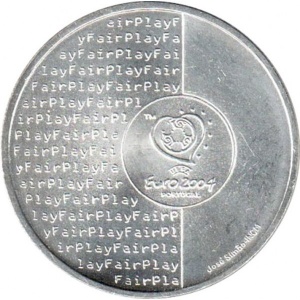 Реверс монеты Португалия, 8 евро, 2003, Ценности футбола - Честная игра