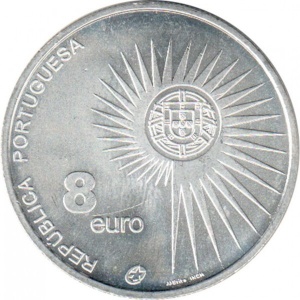Аверс монеты Португалия, 8 евро, 2004, Расширение Европейского Союза
