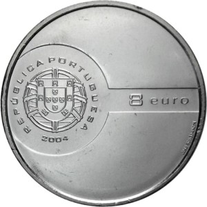 Аверс монеты Португалия, 8 евро, 2004, Эффектность футбола - Удар