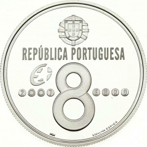 Аверс монеты Португалия, 8 евро, 2007, Ранние летательные аппараты - Passarola Бартоломеу де Гусмана