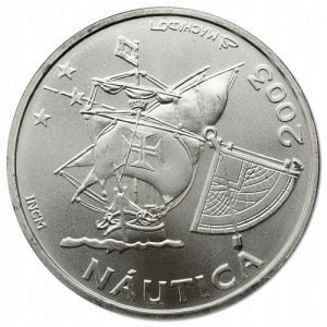 Реверс монеты Португалия, 10 евро, 2003, Иберо-Америка - Морское дело