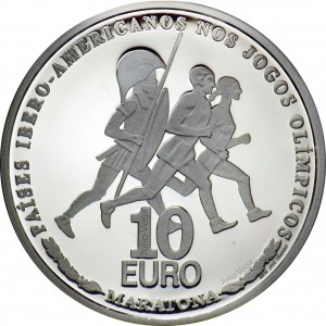 Реверс монеты Португалия, 10 евро, 2007, Иберо-Америка - Олимпийские игры