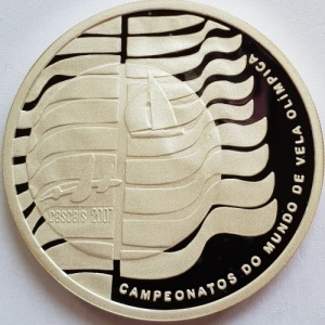 Реверс монеты Португалия, 10 евро, 2007, Чемпионат мира по парусному спорту в Кашкайше