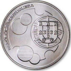 Аверс монеты Португалия, 10 евро, 2011, 25 лет вступлению Португалии и Испании в Евросоюз