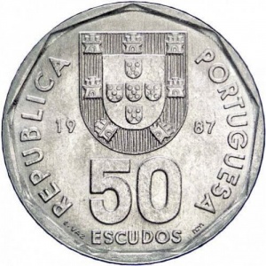 Аверс монеты Португалия, 50 эскудо, 1986-2001