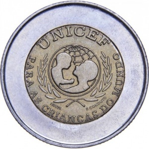 Реверс монеты Португалия, 100 эскудо, 1999, ЮНИСЕФ