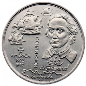 Реверс монеты Португалия, 200 эскудо, 1992, Новый мир - Америка