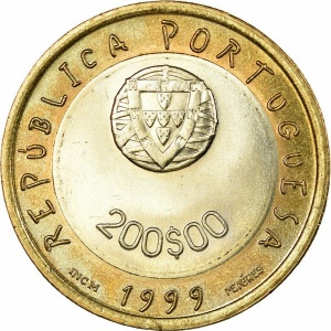 Аверс монеты Португалия, 200 эскудо, 1999, ЮНИСЕФ