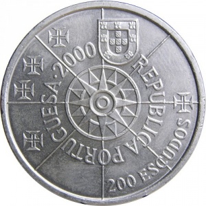 Аверс монеты Португалия, 200 эскудо, 2000, Флорида