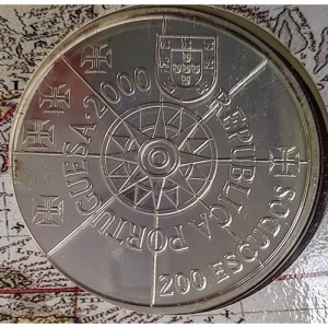 Аверс монеты Португалия, 200 эскудо, 2000, Флорида