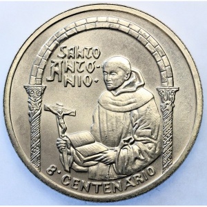 Реверс монеты Португалия, 500 эскудо, 1995, 800 лет c дня рождения Антония Падуанского
