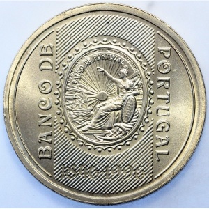 Реверс монеты Португалия, 500 эскудо, 1996, 150 лет банку Португалии