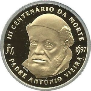 Реверс монеты Португалия, 500 эскудо, 1997, 300 лет со дня смерти Антониу Виейра