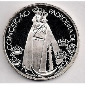 Реверс монеты Португалия, 1000 эскудо, 1996, Дева Мария - Покровительница Португалии