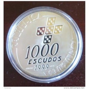 Аверс монеты Португалия, 1000 эскудо, 1999, 25 лет Революции 25 апреля