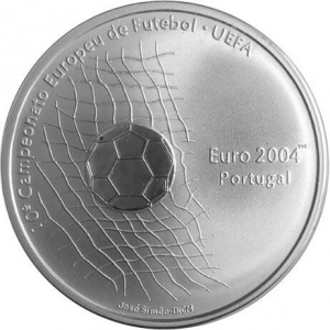 Реверс монеты Португалия, 1000 эскудо, 2001, Чемпионат Европы по футболу 2004, Португалия