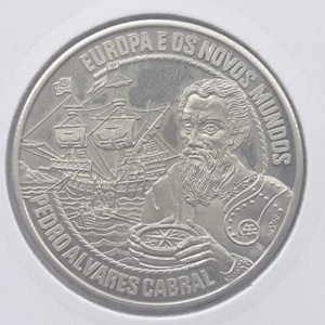 Реверс монеты Португалия, 2½ ЭКЮ, 1996, Европа и Новый Свет - Педро Альварес Кабрал