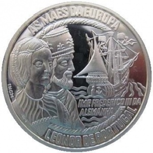 Реверс монеты Португалия, 50 евро, 1998, Европа и Новый Свет - Элеонора Португальская