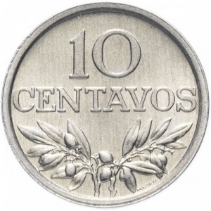 Реверс монеты Португалия, 10 сентаво, 1969-1979