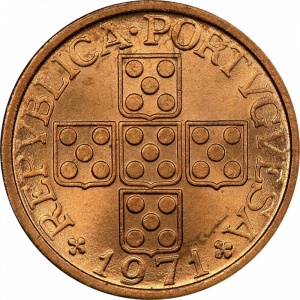 Аверс монеты Португалия, 20 сентаво, 1969-1974