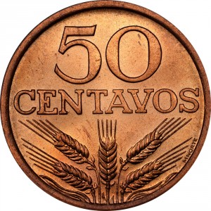 Реверс монеты Португалия, 50 сентаво, 1969-1979