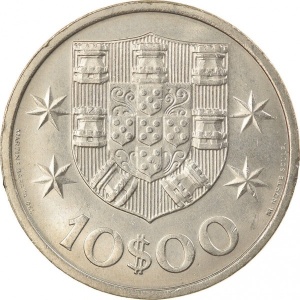 Реверс монеты Португалия, 10 эскудо, 1971-1974