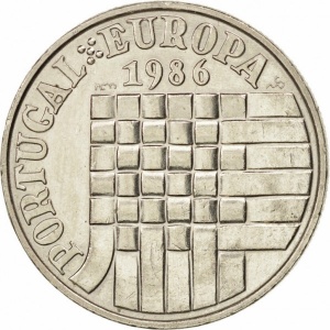Реверс монеты Португалия, 25 эскудо, 1986, Вступление в зону свободной торговли Европы